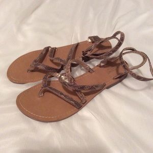 Snakeskin gladiator sandals